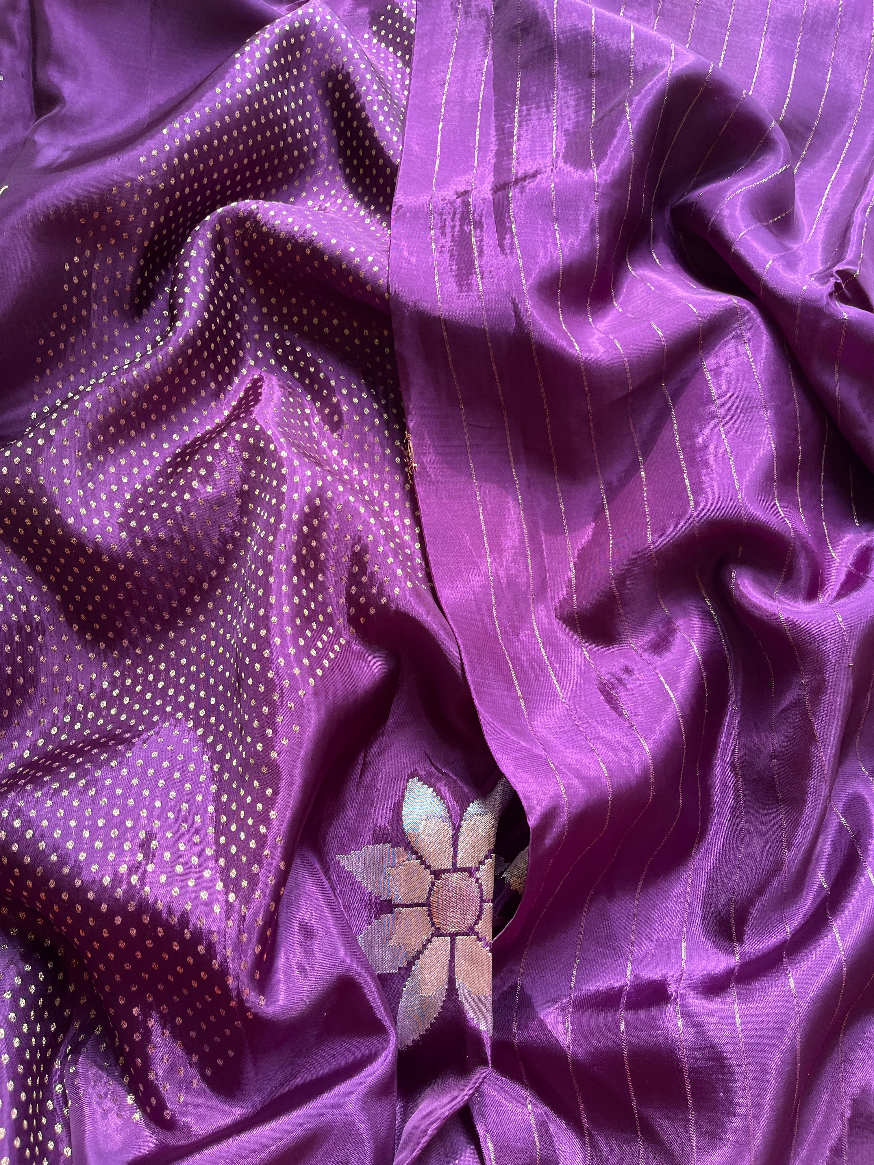 Purple Viscose Silk Saree